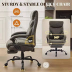 Silla ergonómica de oficina para la oficina en casa, silla ejecutiva de escritorio con respaldo alto, reposapiés retráctil y asiento ancho, silla giratoria de ordenador de alta resistencia