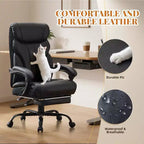 Silla ergonómica de oficina para la oficina en casa, silla ejecutiva de escritorio con respaldo alto, reposapiés retráctil y asiento ancho, silla giratoria de ordenador de alta resistencia
