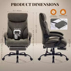 Silla ergonómica de oficina para la oficina en casa, silla ejecutiva de escritorio con respaldo alto, reposapiés retráctil y asiento ancho, silla giratoria de ordenador de alta resistencia