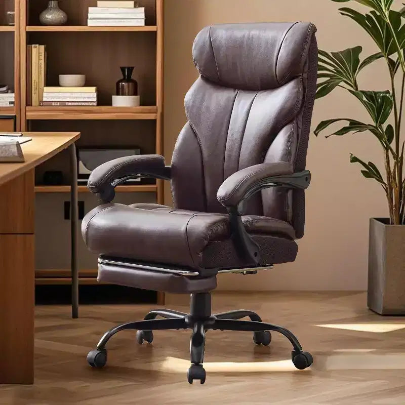 Silla ergonómica de oficina para la oficina en casa, silla ejecutiva de escritorio con respaldo alto, reposapiés retráctil y asiento ancho, silla giratoria de ordenador de alta resistencia
