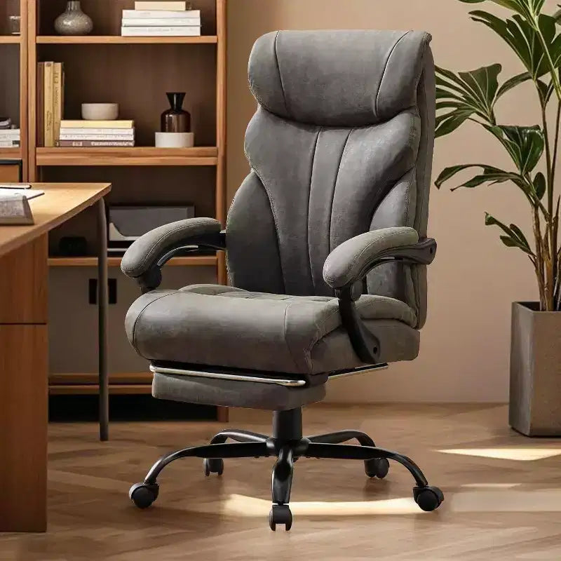 Silla ergonómica de oficina para la oficina en casa, silla ejecutiva de escritorio con respaldo alto, reposapiés retráctil y asiento ancho, silla giratoria de ordenador de alta resistencia