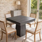 COZONY Mesa de Comedor Cuadrada de 31.5 pulgadas para 4, Mesa de Cocina Pequeña con Base de Pedestal Robusta, Mesa de Comedor de Estilo Rústico