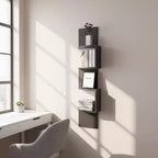 Estante de esquina moderno Homy Casa de 4 niveles para montar en la pared, almacenamiento de exhibición que ahorra espacio