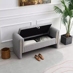 Banco tapizado moderno para dormitorio, otomana grande con almacenamiento y reposabrazos para pie de cama, sala de estar, entrada o sala de lectura