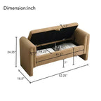 Banco tapizado moderno para dormitorio, otomana grande con almacenamiento y reposabrazos para pie de cama, sala de estar, entrada o sala de lectura