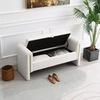 Banco tapizado moderno para dormitorio, otomana grande con almacenamiento y reposabrazos para pie de cama, sala de estar, entrada o sala de lectura