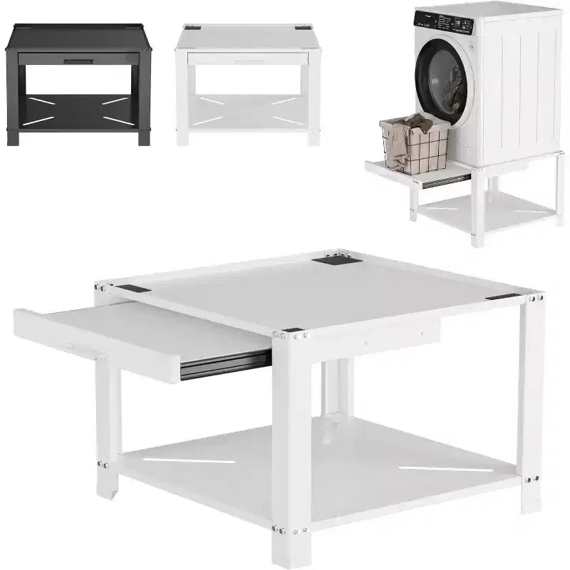 Soporte resistente para lavadora y secadora COZONY de 29 pulgadas, estante extraíble, base antivibración, capacidad de almacenamiento de 800 libras