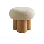 TUYOHW Taburete de Seta, otomana de felpa con patas de aspecto de madera, taburete auxiliar en forma de barril de 43 cm para sala de estar o entrada
