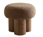 TUYOHW Taburete de Seta, otomana de felpa con patas de aspecto de madera, taburete auxiliar en forma de barril de 43 cm para sala de estar o entrada