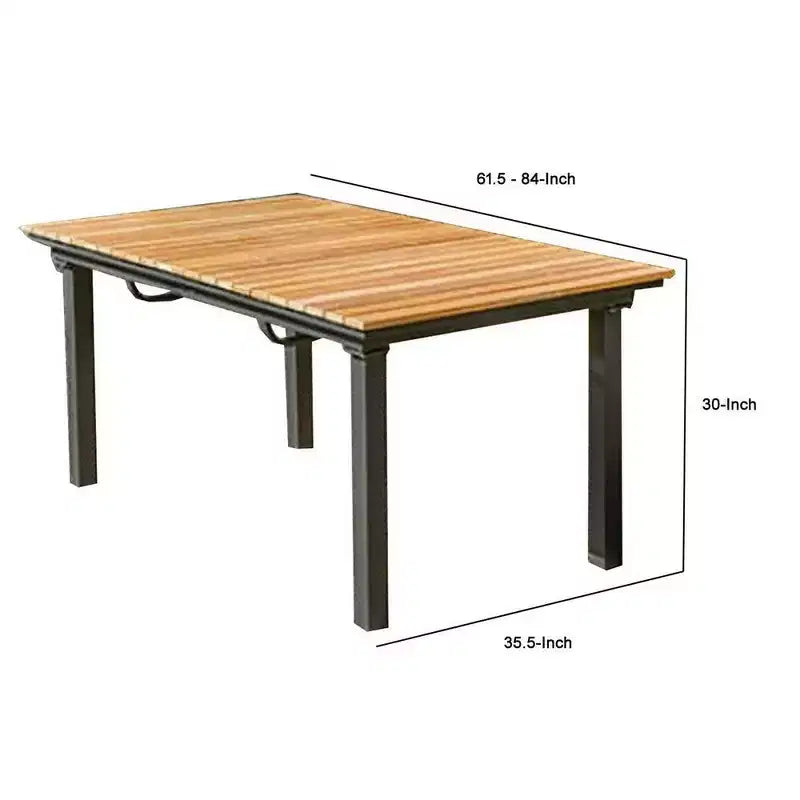 Mesa de comedor extensible para exteriores Royal Hampton de 62 a 84 pulgadas, aluminio, marrón