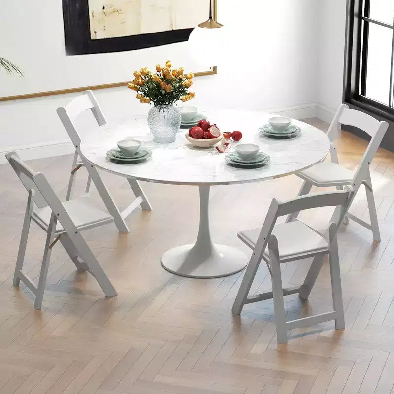Costway Juego de 16 sillas de comedor con patas de madera de caucho y asiento acolchado para eventos en casa u oficina, blancas