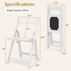 Costway Juego de 16 sillas de comedor con patas de madera de caucho y asiento acolchado para eventos en casa u oficina, blancas
