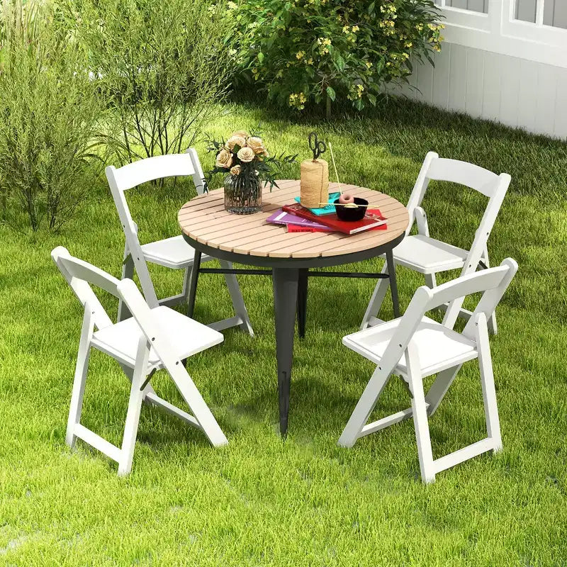 Costway Juego de 16 sillas de comedor con patas de madera de caucho y asiento acolchado para eventos en casa u oficina, blancas