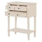 Mesa consola retro pequeña con cajones y estante inferior, mesa de entrada de madera estilo rústico con almacenamiento, mesa auxiliar delgada de madera para la entrada