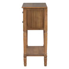 Mesa consola retro pequeña con cajones y estante inferior, mesa de entrada de madera estilo rústico con almacenamiento, mesa auxiliar delgada de madera para la entrada