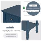 Mesa consola retro pequeña con cajones y estante inferior, mesa de entrada de madera estilo rústico con almacenamiento, mesa auxiliar delgada de madera para la entrada