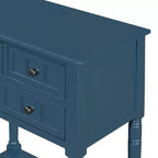 Mesa consola retro pequeña con cajones y estante inferior, mesa de entrada de madera estilo rústico con almacenamiento, mesa auxiliar delgada de madera para la entrada