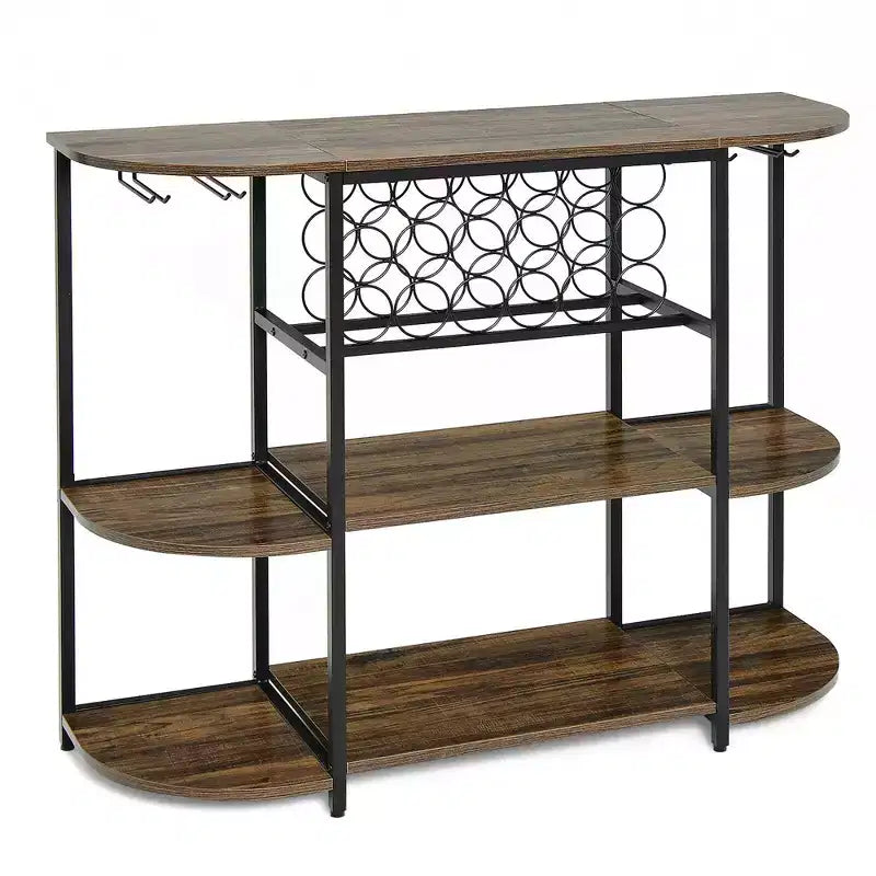 Mesa estante Costway, mueble bar de café, estante para licores independiente, soporte para copas