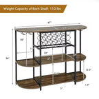 Mesa estante Costway, mueble bar de café, estante para licores independiente, soporte para copas