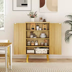 Mueble aparador Costway con puertas dobles y 3 estantes desmontables
