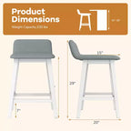 Costway 24 taburetes tapizados con respaldo bajo, reposapiés y patas de madera para isla de cocina