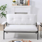 TUYOHW 53-inch Lightweight Corduroy Loveseat,Metal Frame 2-Seater Sofa with Button Tufted Back,Sturdy Compact Couch for Small Spaces