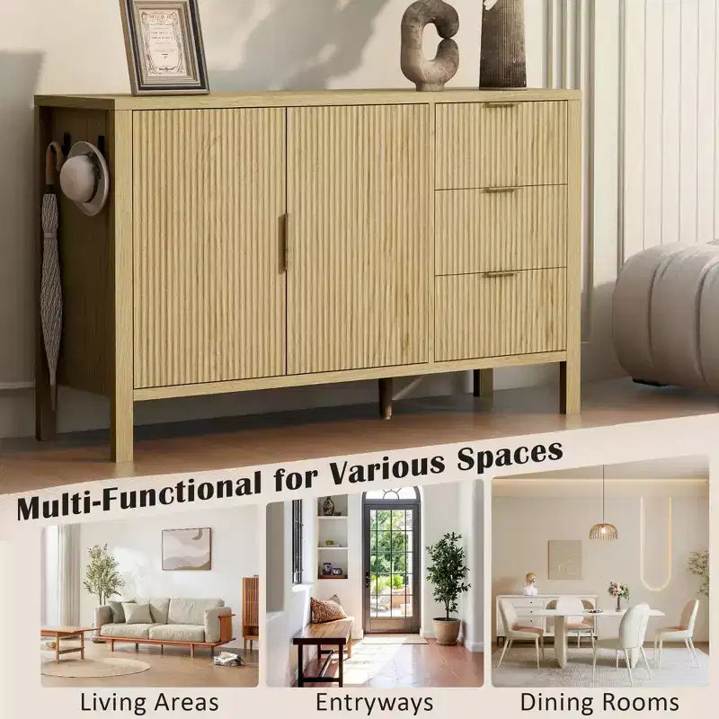 GDFStudio Law Armario moderno grande con cajones y estantes ajustables
