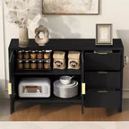GDFStudio Law Armario moderno grande con cajones y estantes ajustables