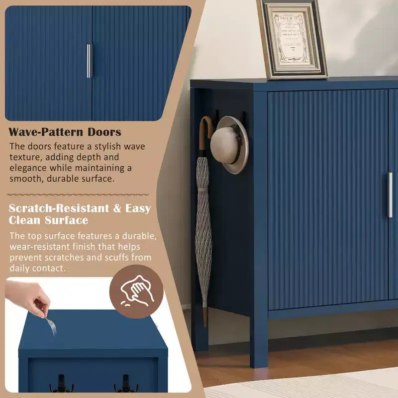 GDFStudio Law Armario moderno grande con cajones y estantes ajustables
