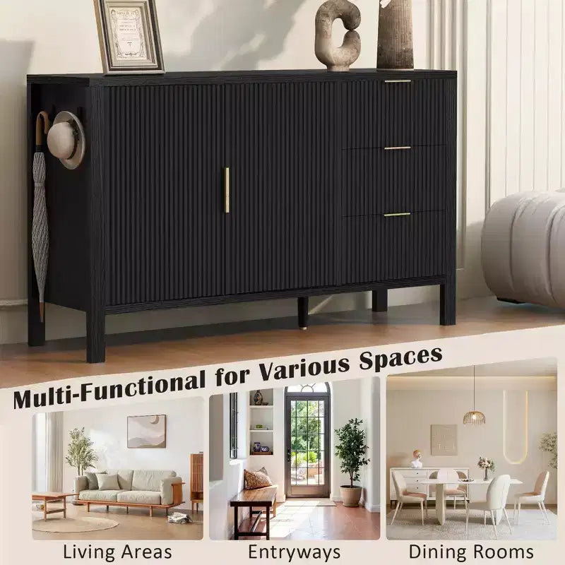 GDFStudio Law Armario moderno grande con cajones y estantes ajustables
