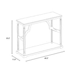 Mesa consola de madera Galano con estante inferior 45.9 An x 11.8 Prof x 29.9 Al