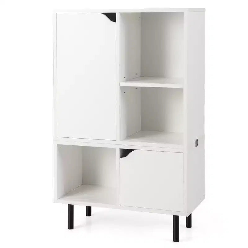 Costway Stackable Bookcase Combination Lattice Cabinet Floor Open Bookshelf Adjustable