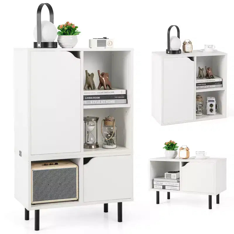 Estantería apilable Costway, gabinete de celosía combinable, estantería de suelo abierta, ajustable