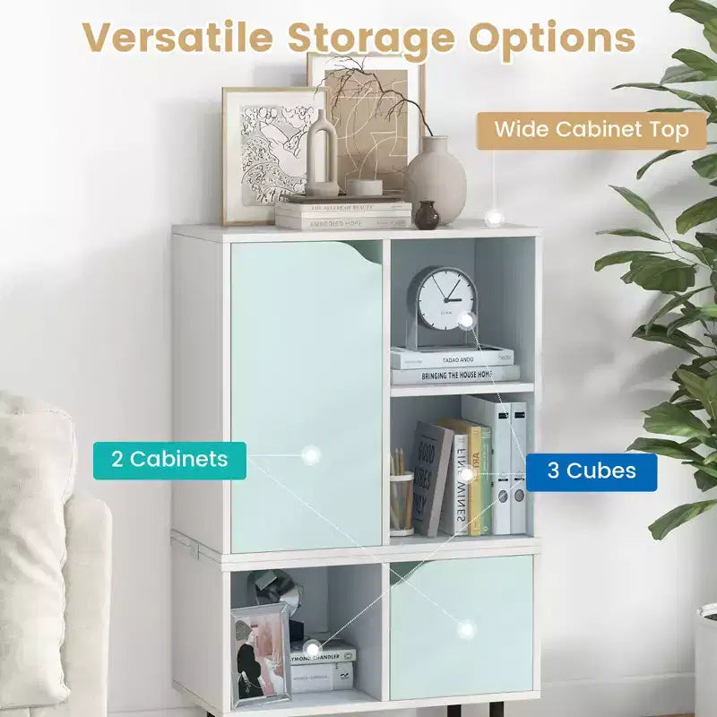 Estantería apilable Costway, gabinete de celosía combinable, estantería de suelo abierta, ajustable