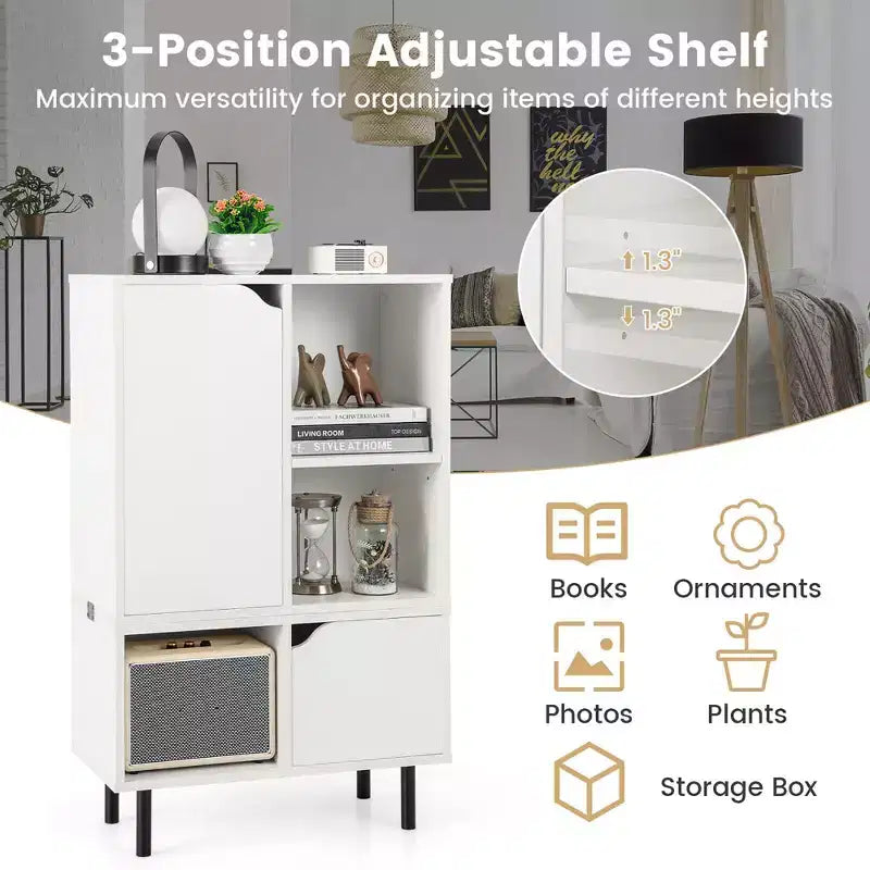 Estantería apilable Costway, gabinete de celosía combinable, estantería de suelo abierta, ajustable