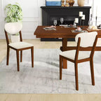 Juego de 4 sillas de comedor Costway de imitación de borreguillo con patas de madera de caucho, asiento y respaldo acolchados