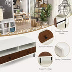 Mesa de centro moderna Costway rectangular con estante de almacenamiento y cajones, muebles para sala de estar
