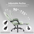 Silla de oficina ergonómica TUYOHW con asiento de muelles ensacados, silla gamer con capacidad de 300 lb con almohada lumbar ajustable y reposapiés para adultos y estudiantes