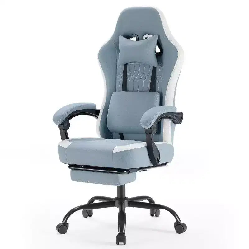 Silla de oficina ergonómica TUYOHW con asiento de muelles ensacados, silla gamer con capacidad de 300 lb con almohada lumbar ajustable y reposapiés para adultos y estudiantes