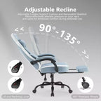 Silla de oficina ergonómica TUYOHW con asiento de muelles ensacados, silla gamer con capacidad de 300 lb con almohada lumbar ajustable y reposapiés para adultos y estudiantes
