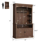 Mueble Bar Cafetería con Luces LED 183 cm de Alto Mueble Aparador con Almacenamiento