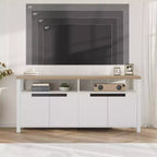 Mueble de TV de Granja para Televisores de 70 Pulgadas, Centro de Entretenimiento de 63 Pulgadas de Largo con Almacenamiento y Estante Abierto, Mueble de Televisión Grande, Mesa Consola Multimedia Alta y Moderna