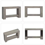 Mesa consola larga de 2 niveles, mesa de sofá, mesa auxiliar de entrada estilo casa de campo detrás del sofá para entrada, pasillo, sala de estar