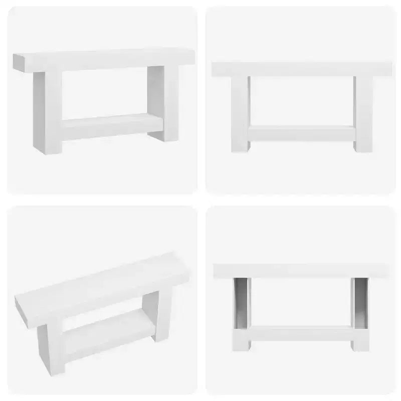 Mesa consola larga de 2 niveles, mesa de sofá, mesa auxiliar de entrada estilo casa de campo detrás del sofá para entrada, pasillo, sala de estar