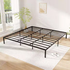 Costway Base de Cama King Size de Metal, Marco Resistente con Somier de Láminas, Soporte para Colchón