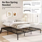 Costway Base de Cama King Size de Metal, Marco Resistente con Somier de Láminas, Soporte para Colchón