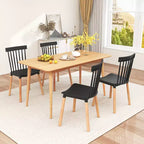 Costway Juego de 4 sillas de comedor Windsor Sillas de comedor con respaldo de husillo y asientos curvados