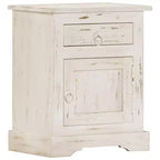 vidaXL Mesita de Noche Blanca 40x30x50 cm Madera Maciza de Mango