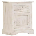 vidaXL Mesita de Noche Blanca 40x30x50 cm Madera Maciza de Mango