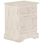 vidaXL Mesita de Noche Blanca 40x30x50 cm Madera Maciza de Mango